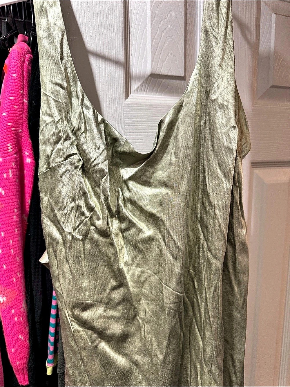 Metallic Sage Green Maxi Dress